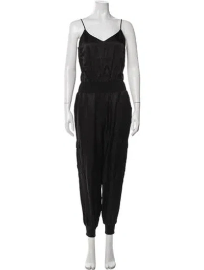 Pre-owned Cinq À Sept V-neck Jumpsuit In Black