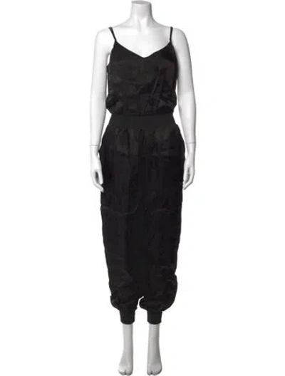 Pre-owned Cinq À Sept V-neck Jumpsuit In Black