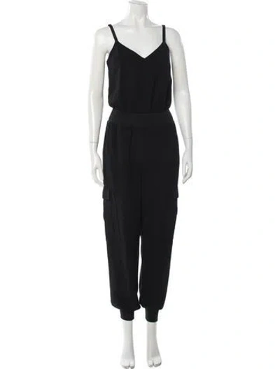 Pre-owned Cinq À Sept V-neck Jumpsuit In Black