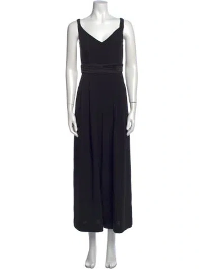 Pre-owned Cinq À Sept V-neck Jumpsuit In Black