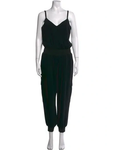 Pre-owned Cinq À Sept V-neck Jumpsuit In Black