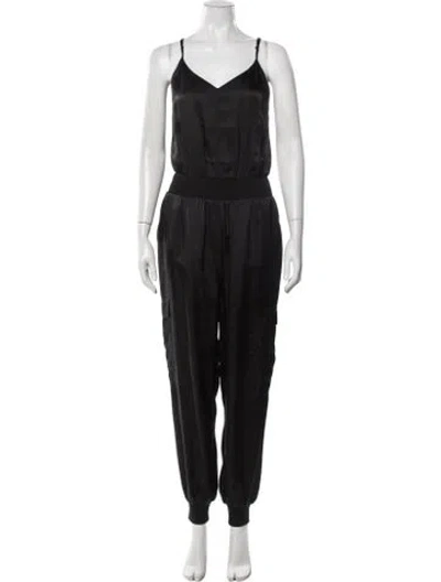 Pre-owned Cinq À Sept V-neck Jumpsuit In Black