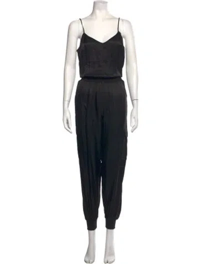 Pre-owned Cinq À Sept V-neck Jumpsuit In Black