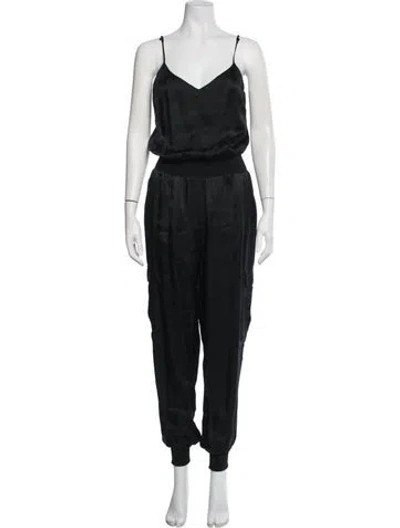 Pre-owned Cinq À Sept V-neck Jumpsuit In Black