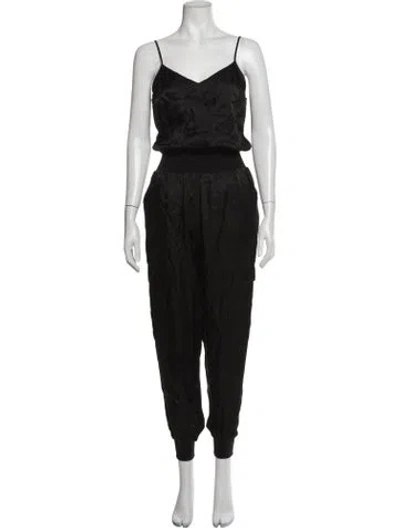 Pre-owned Cinq À Sept V-neck Jumpsuit In Black