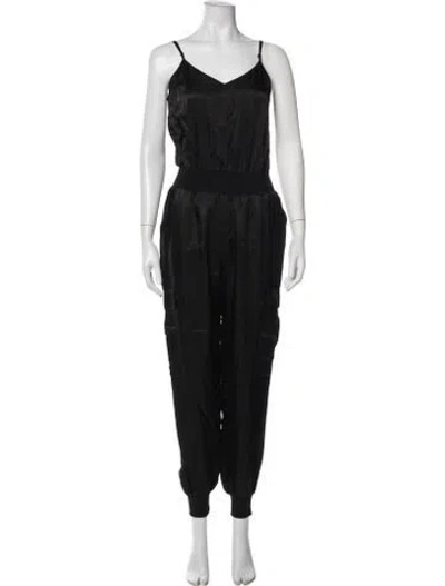 Pre-owned Cinq À Sept V-neck Jumpsuit In Black