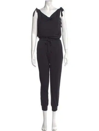 Pre-owned Cinq À Sept V-neck Jumpsuit In Gray