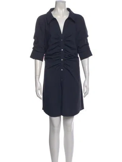 Pre-owned Cinq À Sept V-neck Knee-length Dress In Blue