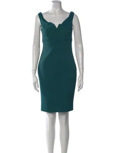 Pre-owned Cinq À Sept V-neck Knee-length Dress In Blue