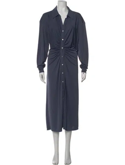 Pre-owned Cinq À Sept V-neck Long Dress In Blue