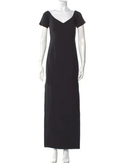 Pre-owned Cinq À Sept V-neck Long Dress In Gray