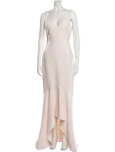 Pre-owned Cinq À Sept V-neck Long Dress In Pink