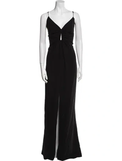 Pre-owned Cinq À Sept V-neck Long Dress W/ Tags In Black