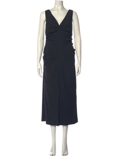 Pre-owned Cinq À Sept V-neck Long Dress W/ Tags In Black