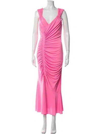 Pre-owned Cinq À Sept V-neck Long Dress W/ Tags In Pink