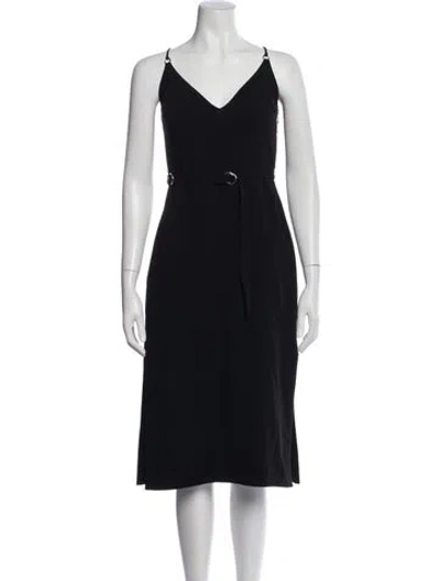 Pre-owned Cinq À Sept V-neck Midi Length Dress In Blue