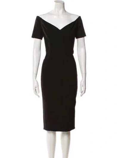 Pre-owned Cinq À Sept V-neck Midi Length Dress In Brown