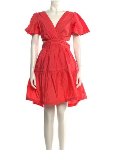 Pre-owned Cinq À Sept V-neck Midi Length Dress W/ Tags In Pink