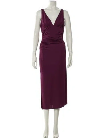 Pre-owned Cinq À Sept V-neck Midi Length Dress W/ Tags In Purple