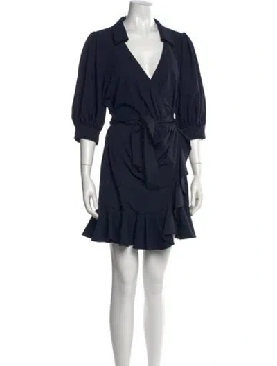 Pre-owned Cinq À Sept V-neck Mini Dress In Black