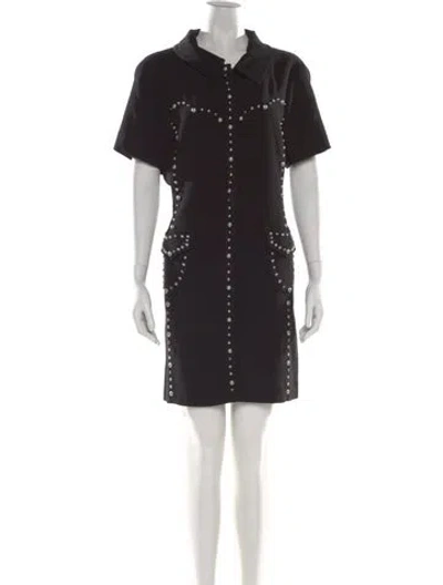 Pre-owned Cinq À Sept V-neck Mini Dress In Black