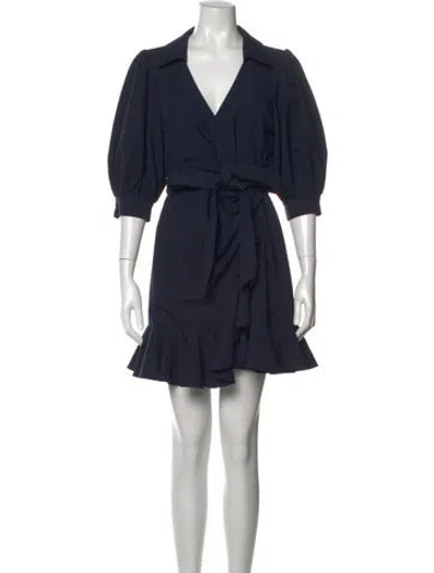Pre-owned Cinq À Sept V-neck Mini Dress In Black