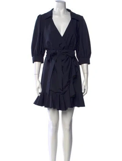 Pre-owned Cinq À Sept V-neck Mini Dress In Black