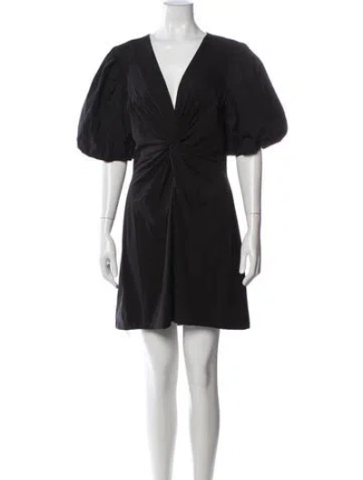 Pre-owned Cinq À Sept V-neck Mini Dress In Black