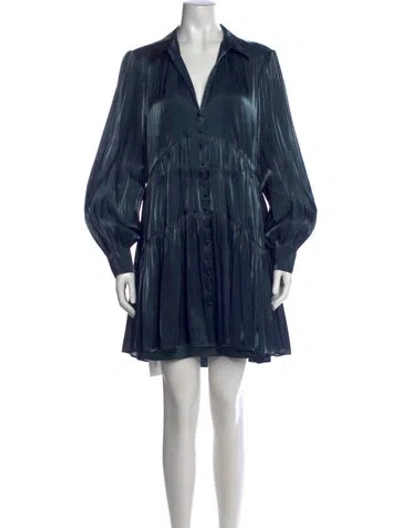 Pre-owned Cinq À Sept V-neck Mini Dress In Blue