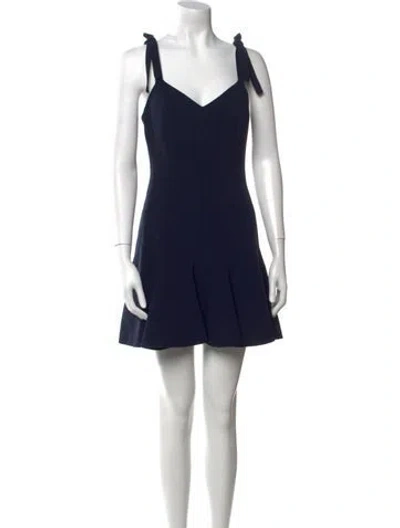 Pre-owned Cinq À Sept V-neck Mini Dress In Blue