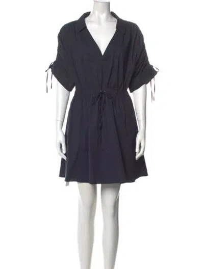 Pre-owned Cinq À Sept V-neck Mini Dress In Blue