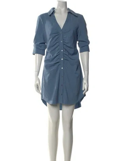 Pre-owned Cinq À Sept V-neck Mini Dress In Blue