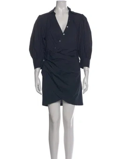 Pre-owned Cinq À Sept V-neck Mini Dress In Blue