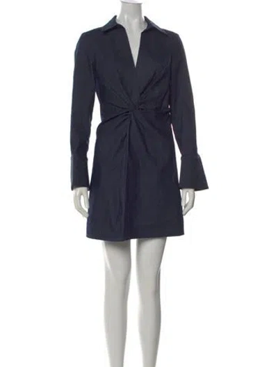 Pre-owned Cinq À Sept V-neck Mini Dress In Blue