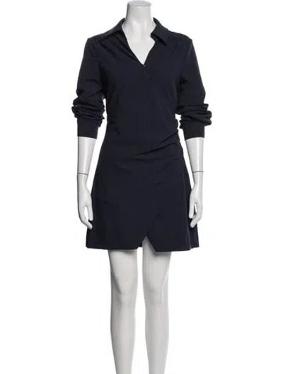 Pre-owned Cinq À Sept V-neck Mini Dress In Blue