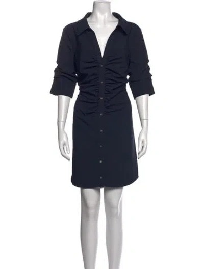 Pre-owned Cinq À Sept V-neck Mini Dress In Blue