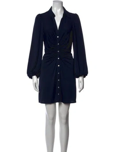 Pre-owned Cinq À Sept V-neck Mini Dress In Blue