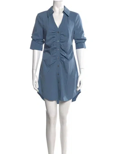 Pre-owned Cinq À Sept V-neck Mini Dress In Blue