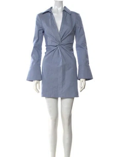 Pre-owned Cinq À Sept V-neck Mini Dress In Blue