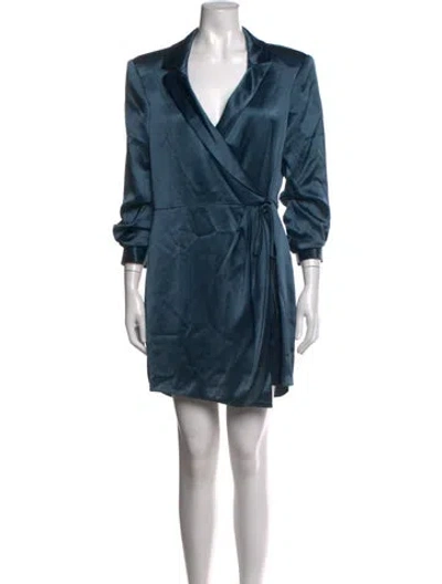 Pre-owned Cinq À Sept V-neck Mini Dress In Blue