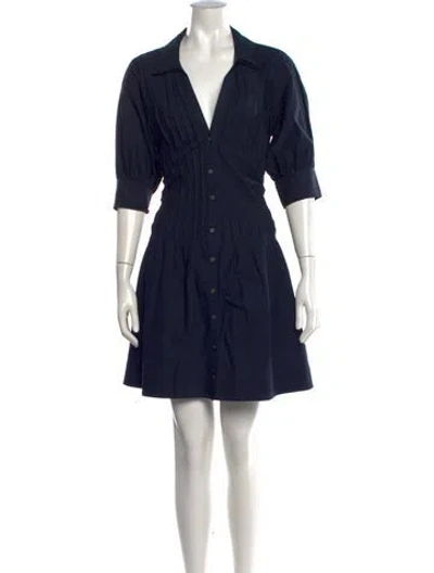 Pre-owned Cinq À Sept V-neck Mini Dress In Blue