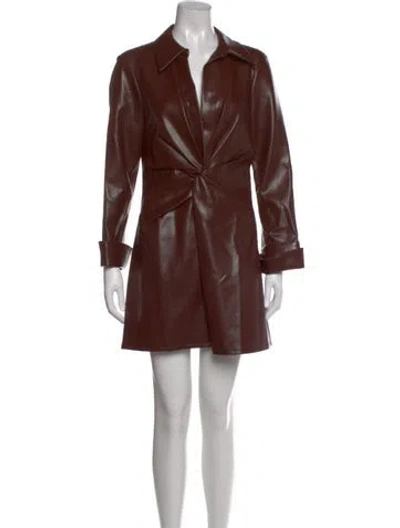 Pre-owned Cinq À Sept V-neck Mini Dress In Brown