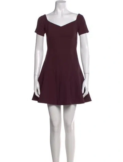 Pre-owned Cinq À Sept V-neck Mini Dress In Burgundy