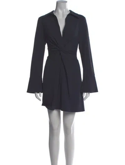 Pre-owned Cinq À Sept V-neck Mini Dress In Gray