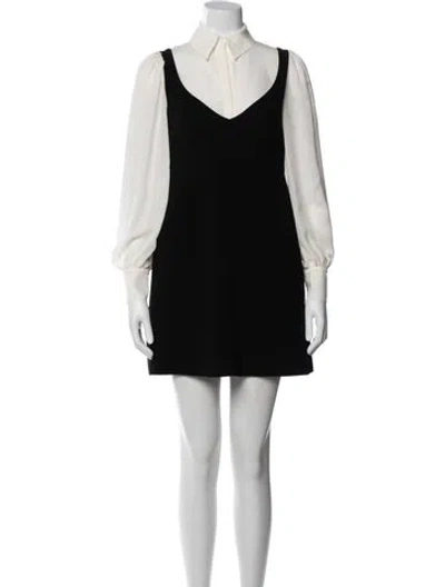 Pre-owned Cinq À Sept V-neck Mini Dress In Gray