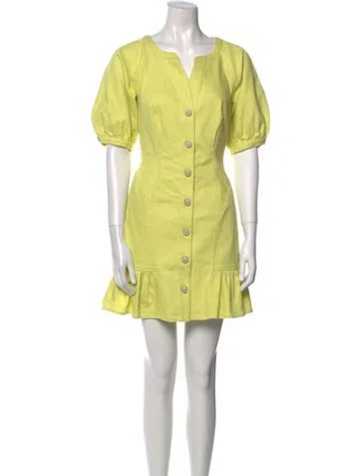 Pre-owned Cinq À Sept V-neck Mini Dress In Green