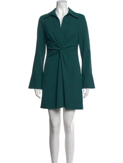 Pre-owned Cinq À Sept V-neck Mini Dress In Green