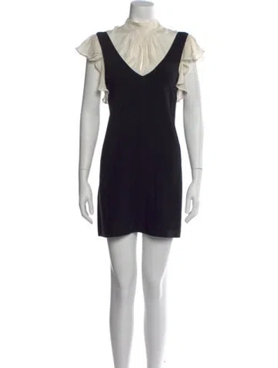 Pre-owned Cinq À Sept V-neck Mini Dress In Multi