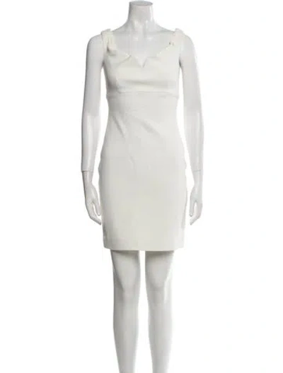 Pre-owned Cinq À Sept V-neck Mini Dress In Neutral
