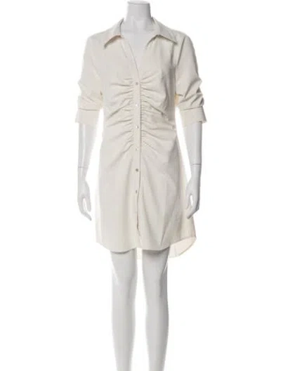 Pre-owned Cinq À Sept V-neck Mini Dress In Neutral